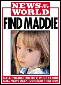 Madelaine McCann 4 years old, missing since 3 May 2007 while on holiday in Portugal